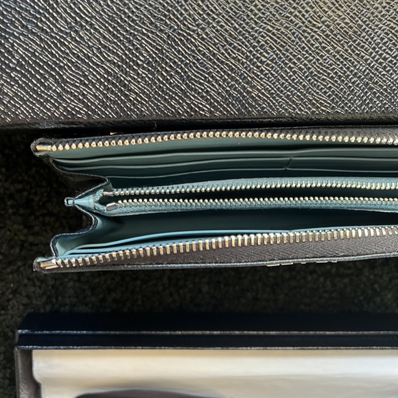 Prada Navy Blue Saffiano Leather Zip Wallet - Picture 4 of 11